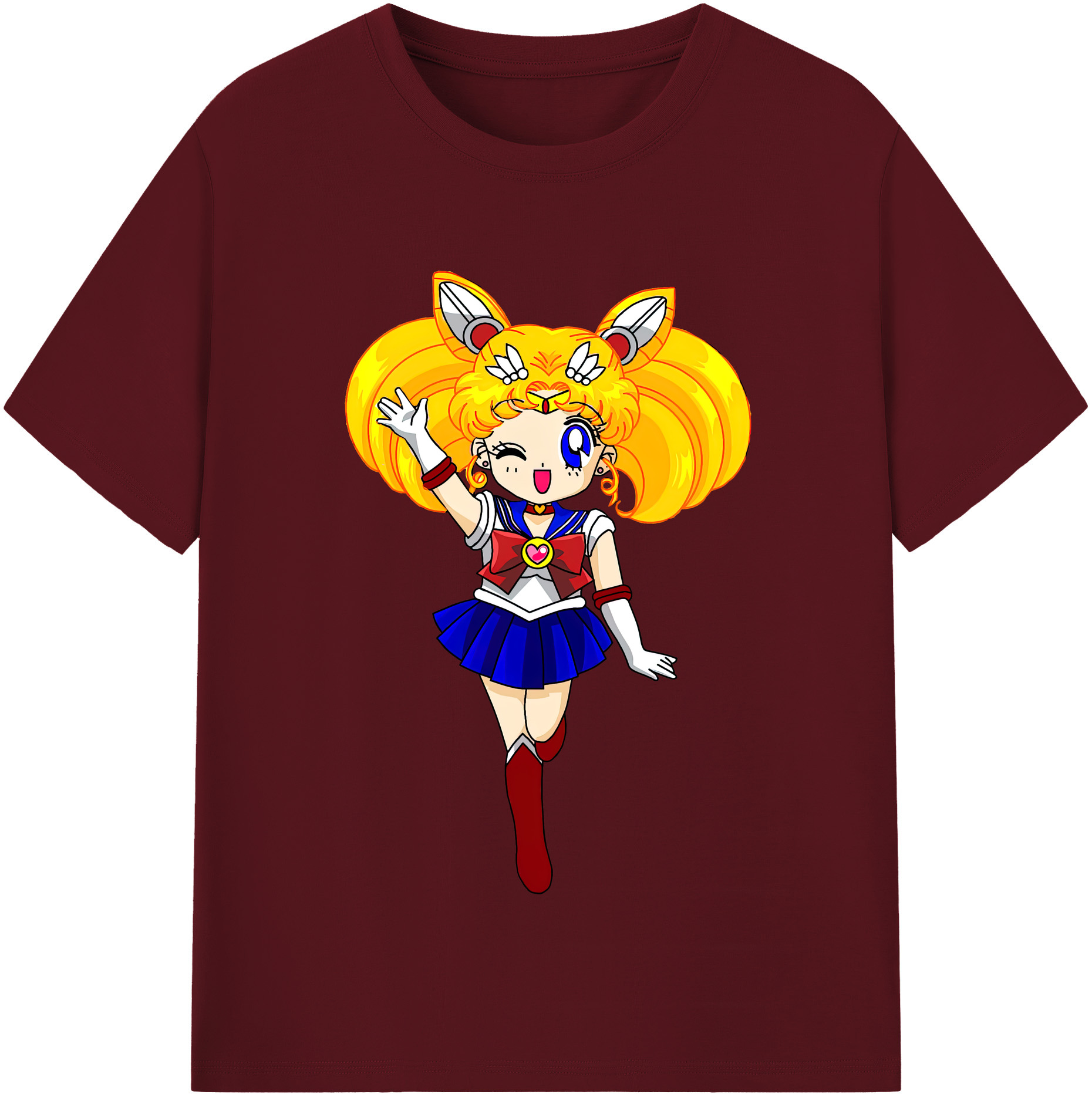 （画像用） 美少女戦士セーラームーン 月野 うさぎ つきの うさぎ Sailor Moon Tsukino Usagi 綿100％半袖Tシャツ（フロントプリント）